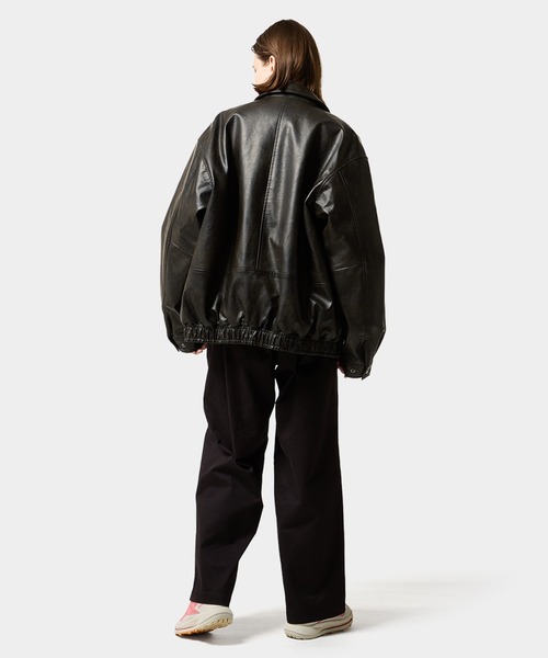 HUF 黒レザージャケット Mサイズ HUF（ハフ） HUF PUレザージャケット ボンバージャケット
