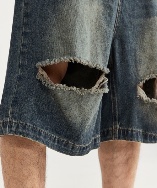 「Ressaca」 デニムハーフパンツ M インディゴブルー メンズ_画像6