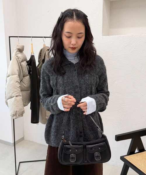 MUHET（ミュエータ） カーディガン shirring knit shirt cardigan