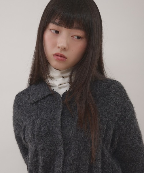 MUHET（ミュエータ） カーディガン shirring knit shirt cardigan