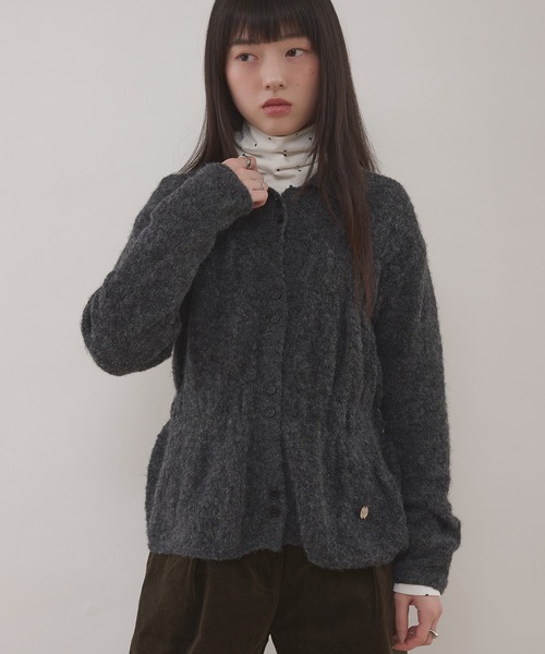 MUHET（ミュエータ） カーディガン shirring knit shirt cardigan