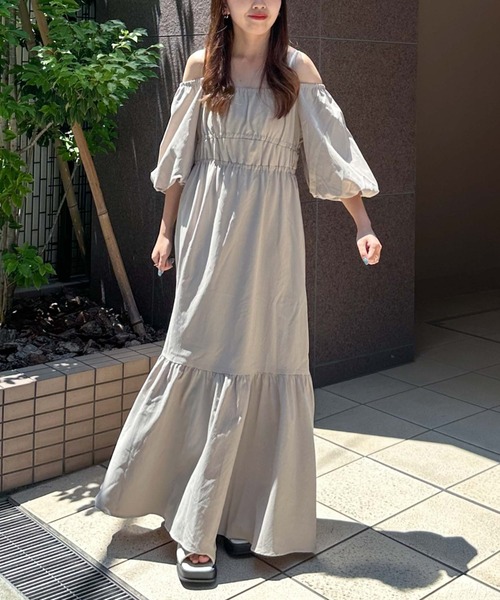 「archives」 半袖ワンピース MEDIUM ブラック レディース_画像3