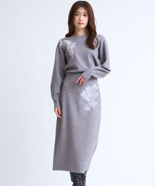 NOELA（ノエラ） ワンピース レース刺繍ニットワンピース : ZOZOTOWN
