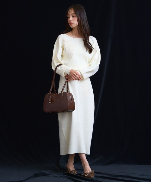 NOELA（ノエラ） ワンピース レース刺繍ニットワンピース : ZOZOTOWN