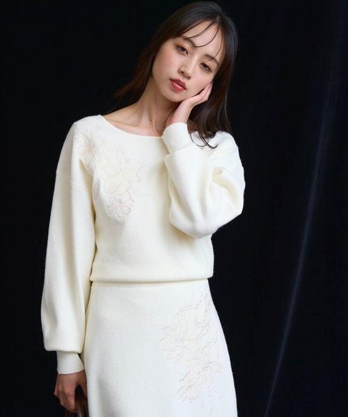 NOELA（ノエラ） ワンピース レース刺繍ニットワンピース : ZOZOTOWN