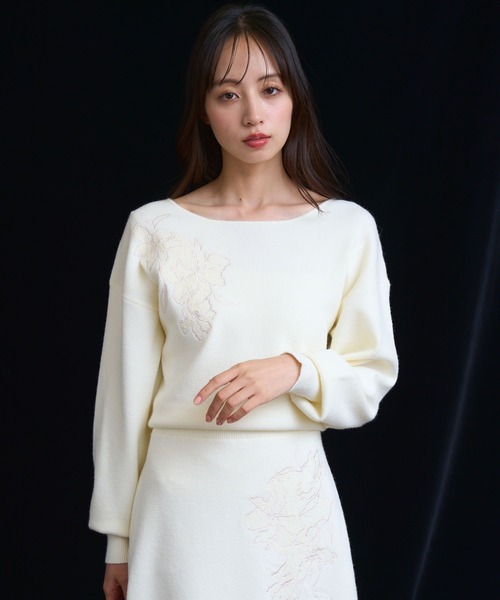 NOELA（ノエラ） ワンピース レース刺繍ニットワンピース : ZOZOTOWN