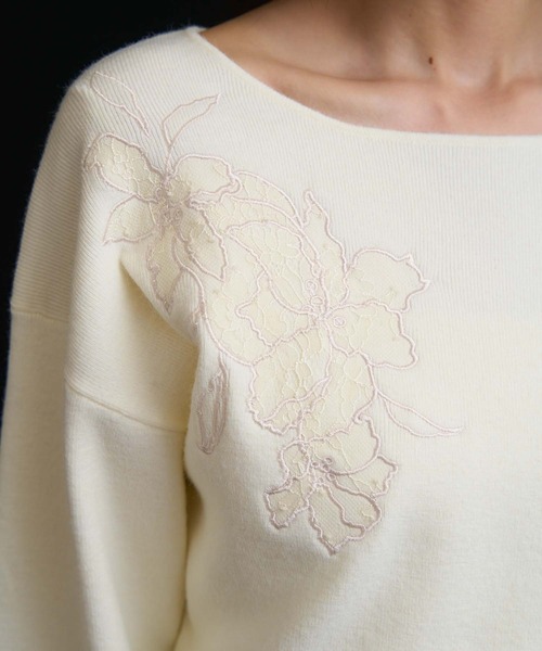 NOELA（ノエラ） ワンピース レース刺繍ニットワンピース : ZOZOTOWN