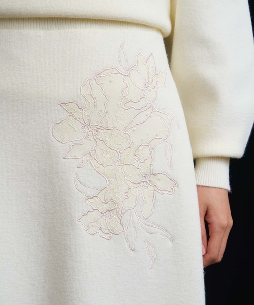 NOELA（ノエラ） ワンピース レース刺繍ニットワンピース : ZOZOTOWN