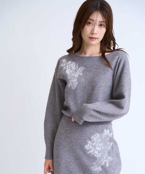 NOELA（ノエラ） ワンピース レース刺繍ニットワンピース : ZOZOTOWN