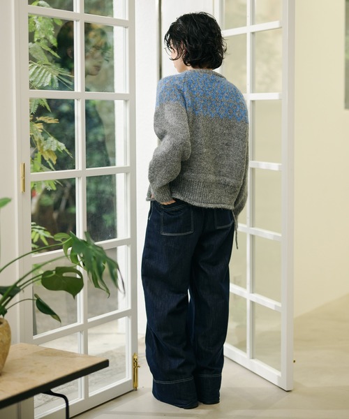 ノルディック柄 カーディガン ハンドニット ウール レトロ ショート丈 S 古着 カーディガン wool blend nordic knit cardigan /ウールブレンド