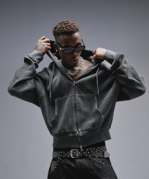 ANDER HUNK パーカー Overdyed Thermal Zip-up Parker / オーバーダイ