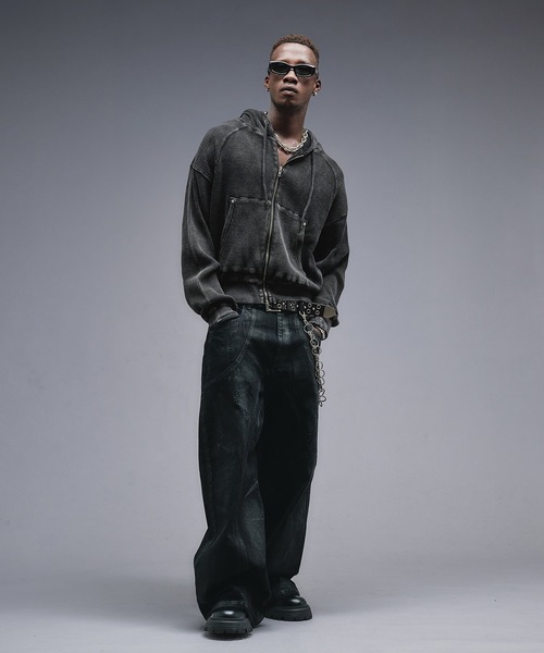 ANDER HUNK パーカー Overdyed Thermal Zip-up Parker / オーバーダイ