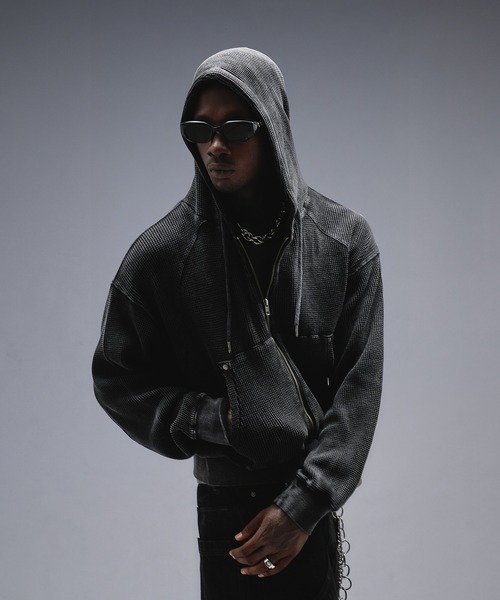 ANDER HUNK パーカー Overdyed Thermal Zip-up Parker / オーバーダイ