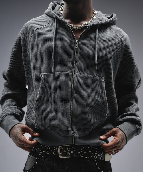 【ANDER HUNK】 オーバーダイダブルジップアップパーカー セール】Overdyed Double Zip-up Parker/オーバーダイダブルジップ