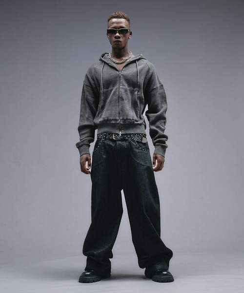 ANDER HUNK パーカー Overdyed Thermal Zip-up Parker / オーバーダイ