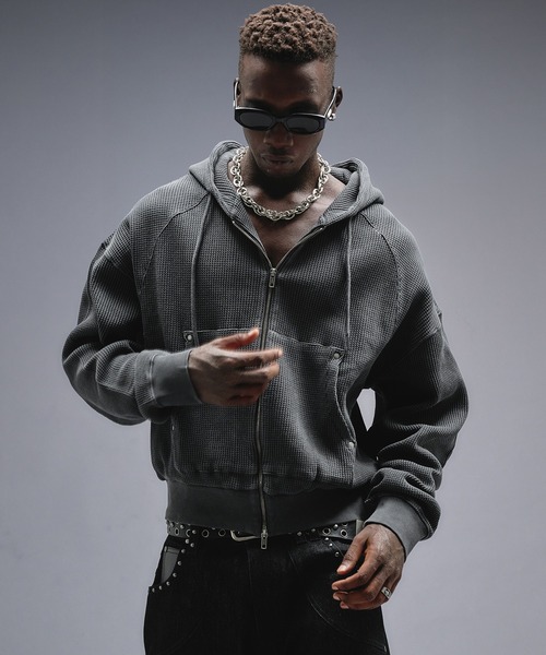 ANDER HUNK パーカー Overdyed Thermal Zip-up Parker / オーバーダイ