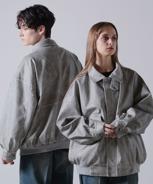 CAL O LINE ノーカラージャケット Sサイズ　グレー CLEL（クレイル） ブルゾン S グレー メンズ : ZOZOTOWN Yahoo!店