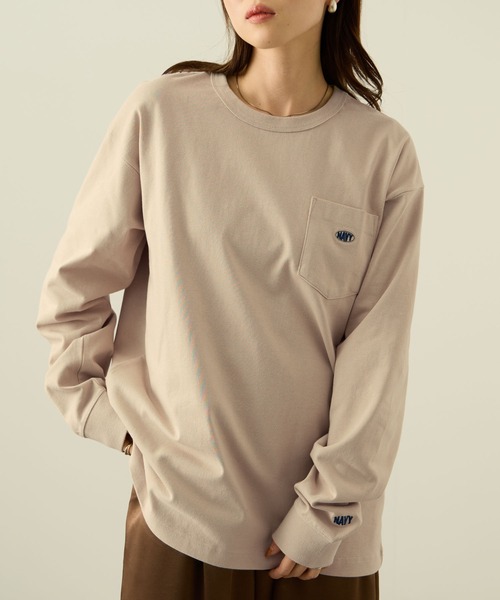 NAVY tシャツ リラックスFITヘビーウェイトロングTシャツ メンズ