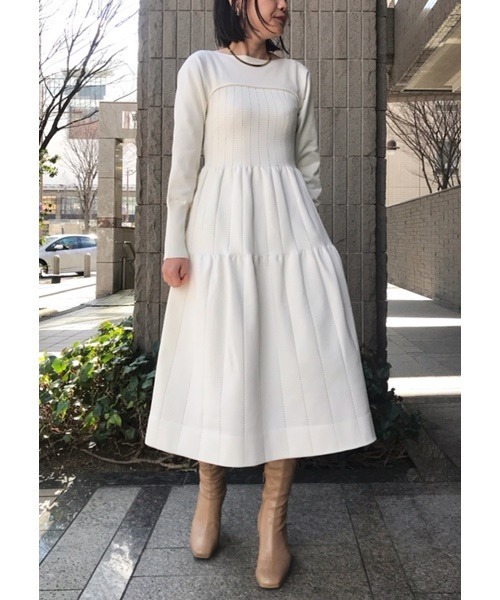 セルフォードニットワンピース2ウェイ美品 セルフォード CELFORD トリムミニニットワンピースセット （BLK