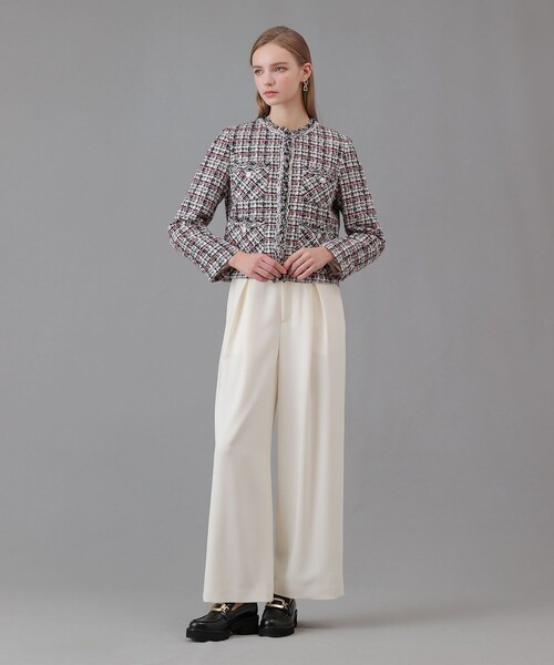 ANAYI（アナイ） ジャケット ノーカラージャケット ピンクミックス