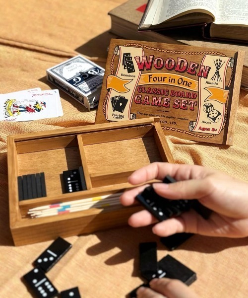 ボードゲーム4点セット DULTON（ダルトン） おもちゃ WOODEN 4IN1 CLASSIC BOARD GAME SET