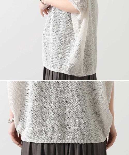 「vingtrois」 「Gready Brilliant」半袖ニット FREE アイボリー レディース_画像4