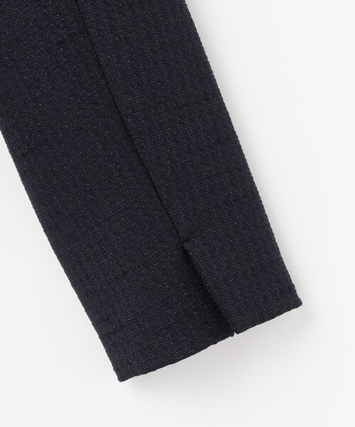 ジャケット ノーカラージャケット リップルボーダーストレッチ ジャケット レディースの画像