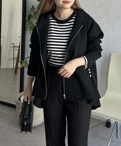 「prose verse」 ジップアップパーカー MEDIUM ブラック レディース_画像2