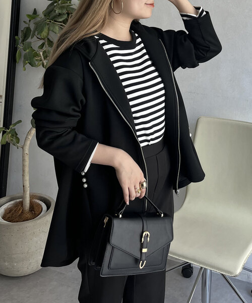 「prose verse」 ジップアップパーカー MEDIUM ブラック レディース_画像5