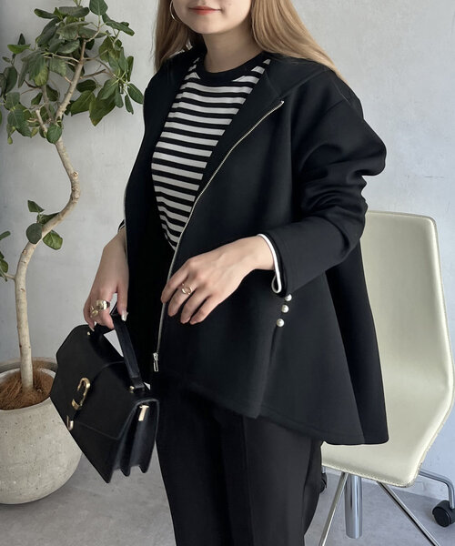 「prose verse」 ジップアップパーカー MEDIUM ブラック レディース_画像8