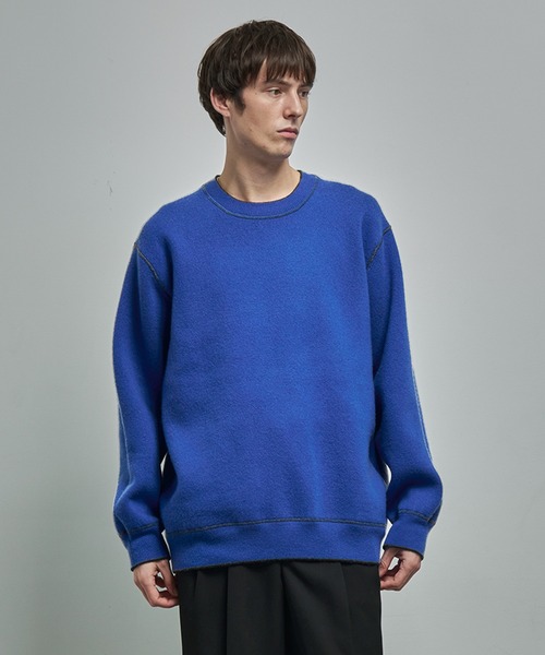 セーター ニット 「CASHMERE CASHMERE」CASHMERE REVERSIBLE PULLOVER メンズの画像