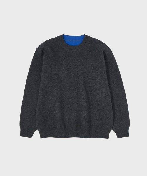 セーター ニット 「CASHMERE CASHMERE」CASHMERE REVERSIBLE PULLOVER メンズの画像