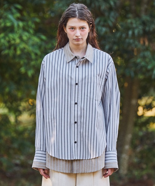 Casper John（キャスパージョン） シャツ Layered stripe shirts