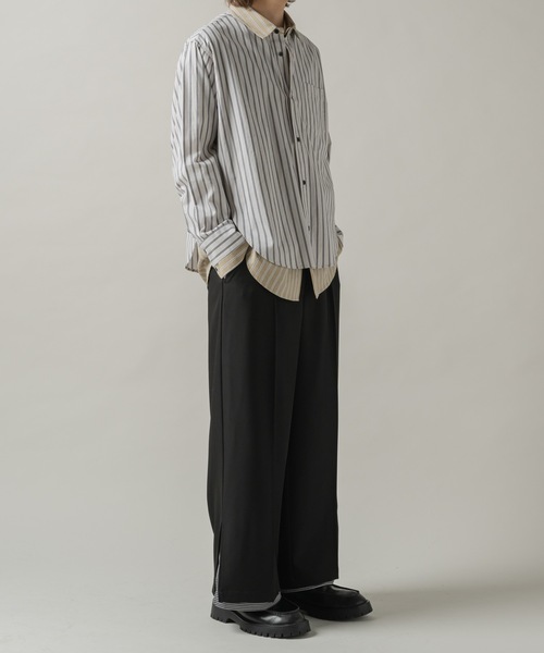Casper John（キャスパージョン） シャツ Layered stripe shirts