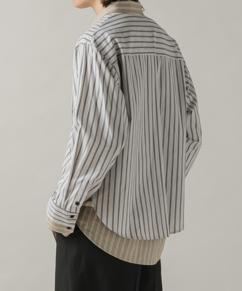Casper John（キャスパージョン） シャツ Layered stripe shirts