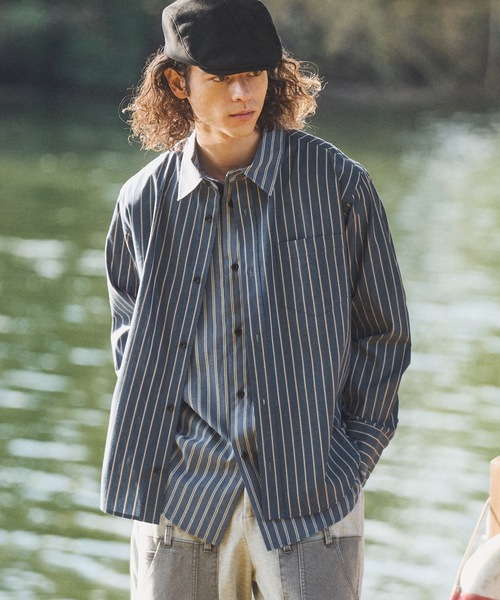 Casper John（キャスパージョン） シャツ Layered stripe shirts