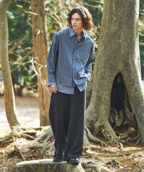 Casper John（キャスパージョン） シャツ Layered stripe shirts
