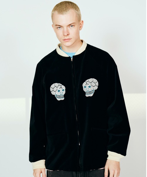 スカジャン THRIFTY LOOK スリフティルック / SNAKE ＆ SKULL SOUVENIR JACKET メンズ レディースの画像