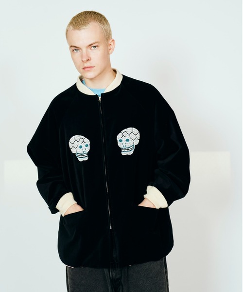 スカジャン THRIFTY LOOK スリフティルック / SNAKE ＆ SKULL SOUVENIR JACKET メンズ レディースの画像