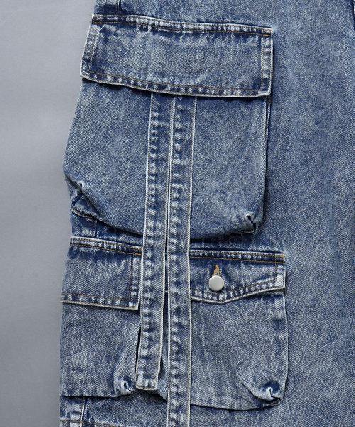 「Starting Over」 「HALHAM」デニムハーフパンツ X-LARGE ブルー メンズ_画像8