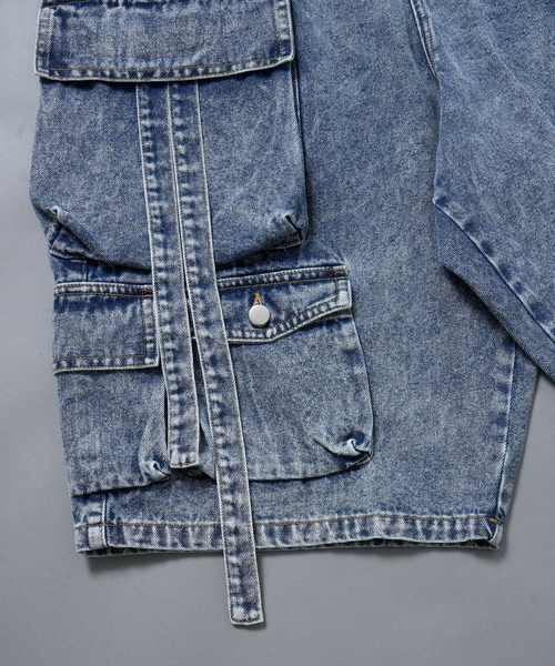「Starting Over」 「HALHAM」デニムハーフパンツ X-LARGE ブルー メンズ_画像9