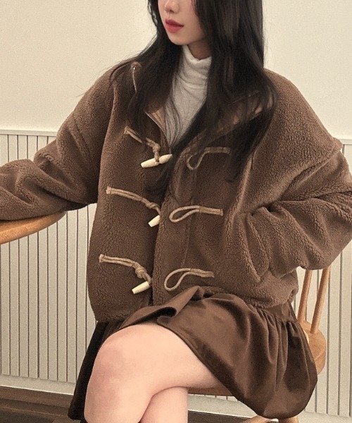 GEMEDA ダッフルコート コート 「秋冬新作」ボアダッフルショート