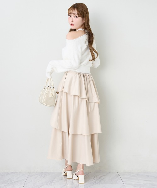 スリットティアードスカート one after another NICE CLAUP スカート スリットティアードスカート