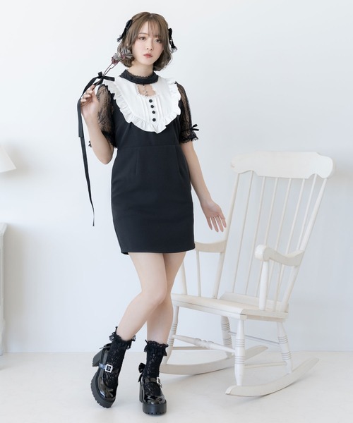 「DearMyLove」 半袖ワンピース MEDIUM ホワイト レディース_画像8