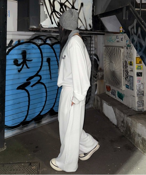 ワイドパンツ スウェットパンツ ジャージ グリッターアイレット