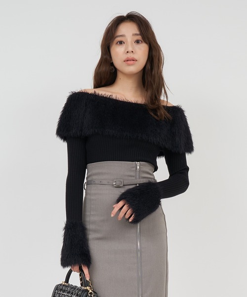 「ROYAL PARTY」 長袖ニット FREE ブラウン レディース_画像2