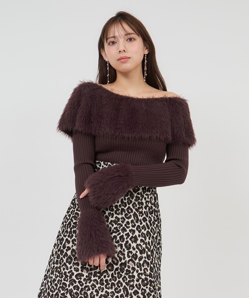 「ROYAL PARTY」 長袖ニット FREE ブラウン レディース_画像6