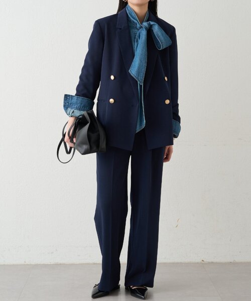 Loungedress ラウンジドレス フィブリルリラックスパンツ　ネイビー Loungedress（ラウンジドレス） パンツ セミワイドパンツ レディース