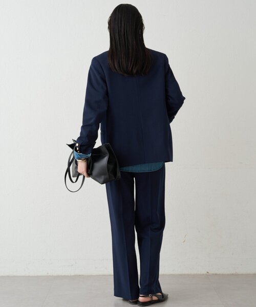 Loungedress ラウンジドレス フィブリルリラックスパンツ　ネイビー Loungedress（ラウンジドレス） パンツ セミワイドパンツ レディース