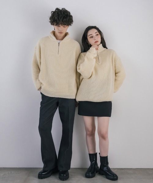 「Rocky Monroe」 長袖ニット S ブルーグリーン メンズ_画像3